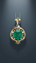 Emerald Cuff With Art Deco Detailing